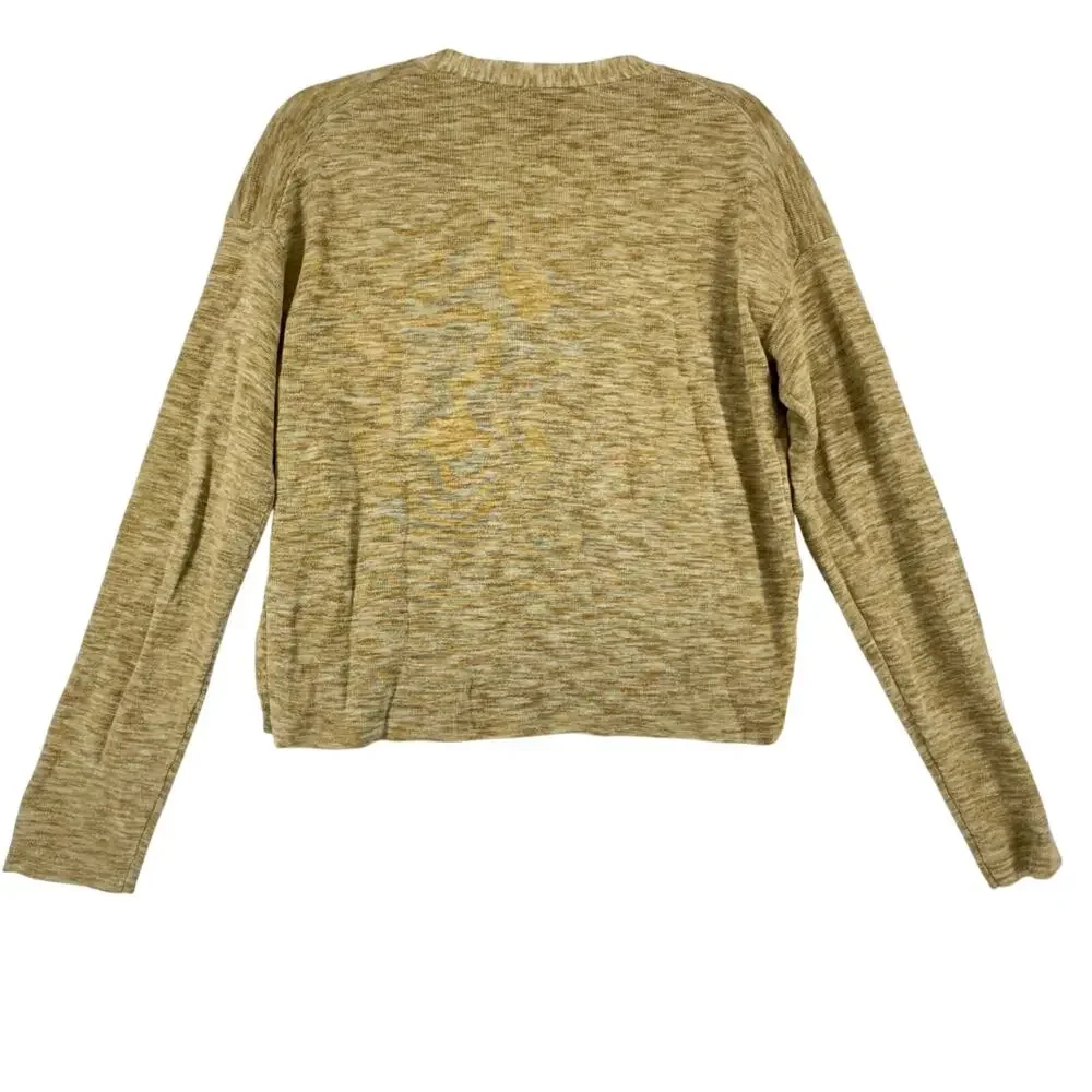 Theory Linen Blend Hanalee Button Cardigan SZ M Minimalist Neutral Light Knit - Picture 4 of 7